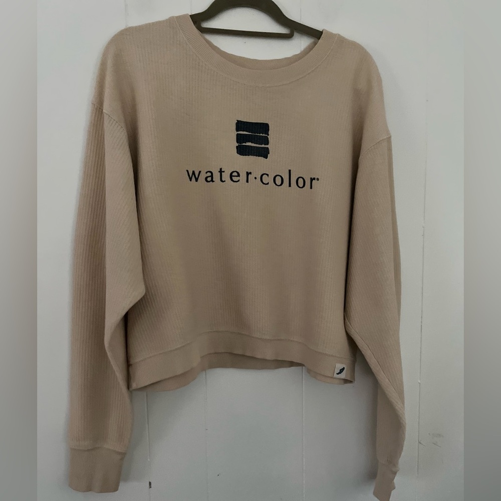 Unwind by League 30A Watercolor FL Women’s Cream Sweatshirt Size XLarge - Picture 2 of 16